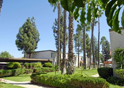 overview of courtyard at casa del valle