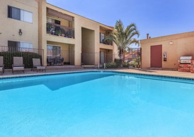 pool deck at evergreen villas