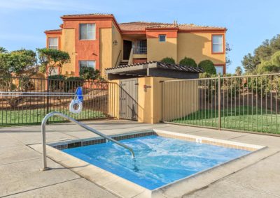 gated spa area at arezzo apartments