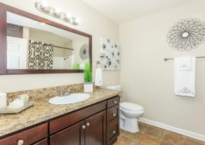 bathroom at arezzo apartments