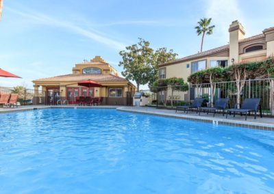 gated pool deck at arezzo apartments