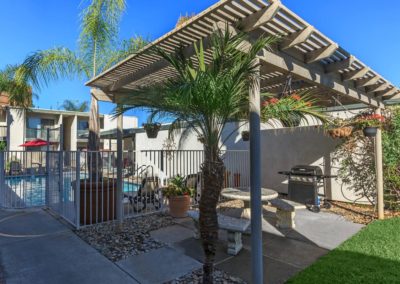 courtyard with barbeque at ballantyne manor