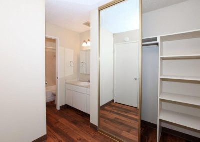 mirror and bathroom at ballantyne manor