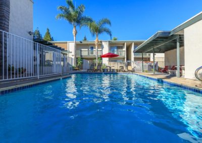 gated pool area at ballantyne manor