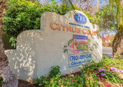 front entrance sign at citrus court