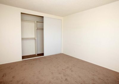 carpeted bedroom and closet at the courtyards