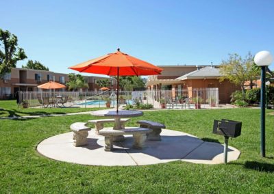 lounge area with grass at the courtyards