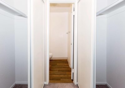 closet and bathroom at euclid oaks