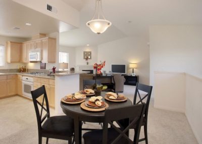 dining room with table and light fixture