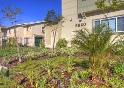 garden and exterior of unit at jamacha villas