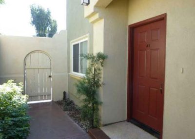 side gate and front entryway