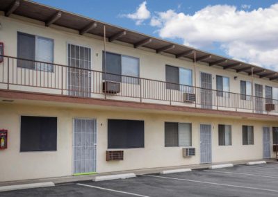 parking lot and exterior of la mesa palms