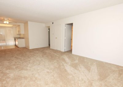 carpeted living area and kitchen at lemon gardens