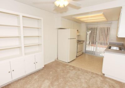 overview of living area and kitchen at lemon gardens