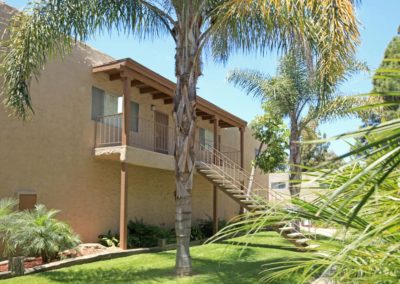 stairway to unit and balcony at lemon gardens