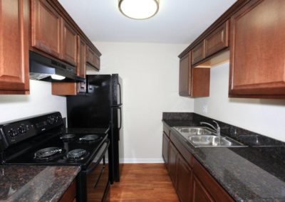 kitchen area at maple view apartments