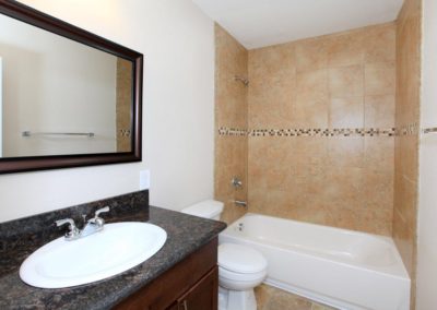 bathroom at maple view apartments