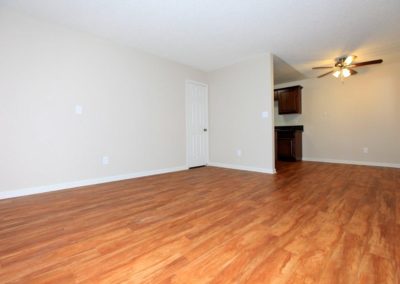 living area with kitchen at maple view apartments