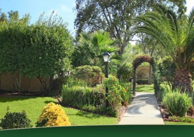 pathway through casa serena with grass