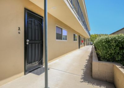 walkway to units at fresno terrace