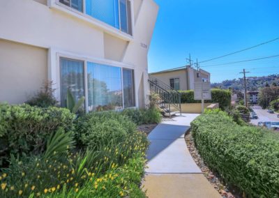 pathway to units and mailbox at fresno terrace