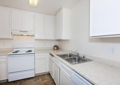 kitchen at the pines apartments