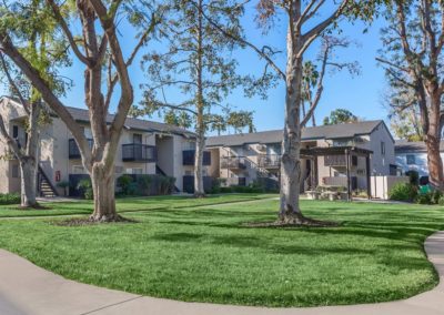 grass area at the pines apartments