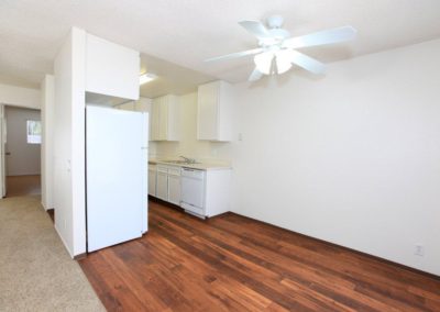 kitchen with ceiling fan at the pines