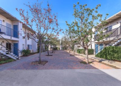 pathway through pinewood villas