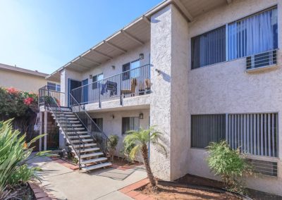 exterior and stairway at pinewood villas