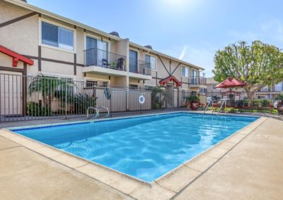 gated pool area at pepper valley apartments