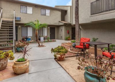 courtyard area with seating at ridgewood court