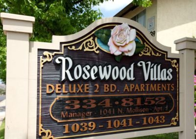 front sign at rosewood villas