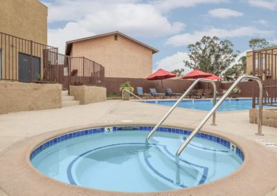 spa and pool area at sandalwood apartments