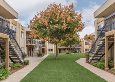 grass courtyard at sandalwood apartments