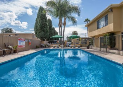 gated pool area and courtyard at parks avenue