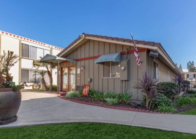 exterior of leasing office at westwood apartments