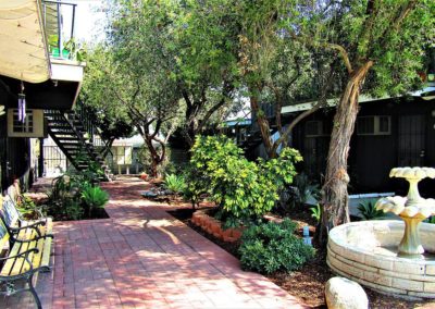 courtyard and fountain at town and country gardens