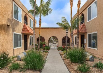 pathway with landscape at villa nova apartments