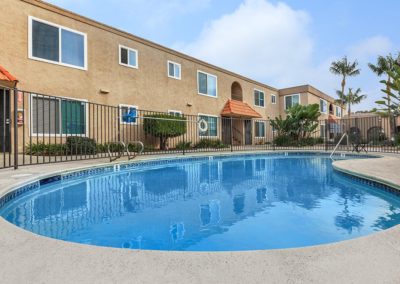 gated pool area at villa nova apartments