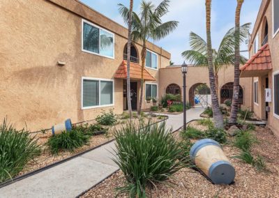 pathway and front entrance at villa nova apartments