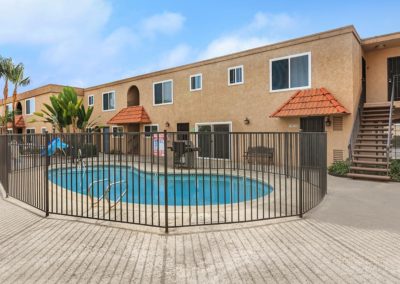 gated pool area at villa nova apartments