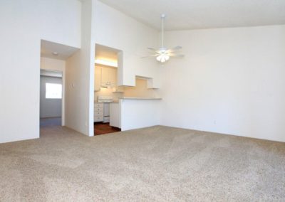 living area and kitchen at wells avenue