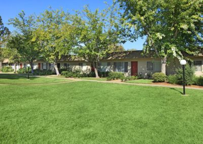 pathway and grass area at windsong villas