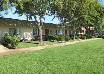 pathway and grass area at windsong villas